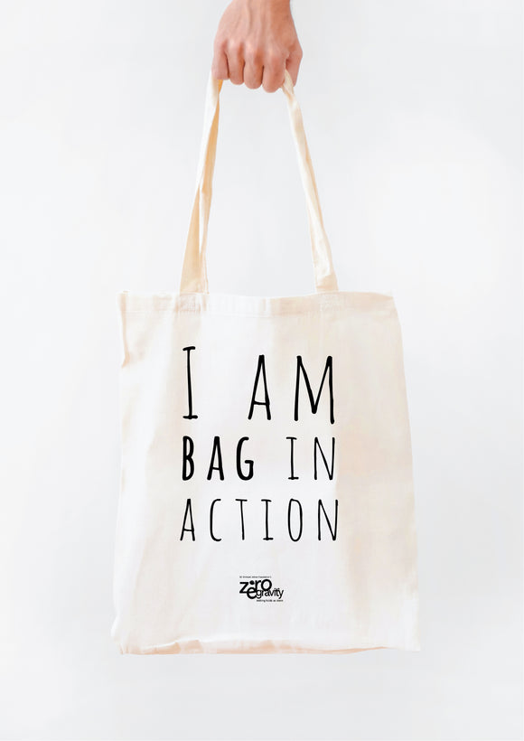 I am bag in Action Tote Bag